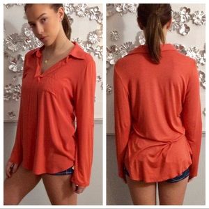 Pleione Orange blouse, size M
